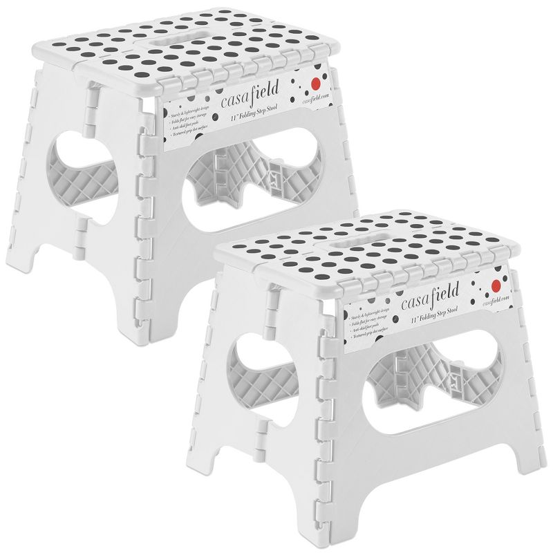 Casafield (Set of 2) Folding Step Stools with Handle, Collapsible Foot Stools for Use in Kitchen and Bathroom, 1 of 8