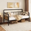 Twin Metal Daybed Frame, Heavy Duty Living Room Bedroom Guest Room Daybed, Sturdy Steel Support, Industrial Retro Design - 2 of 4