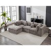 140" Modular Cloud Sectional Sofa with Ottoman - Convertible L/U-Shape Chenille Couch, 5-Seater Deep Memory Foam Couch, No Assembly Required - 2 of 4