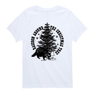 Boys' - Instant Message - Raccoon Around The Christmas Tree Short Sleeve Graphic T-Shirt - 1 of 4