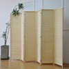 6 Panel Folding Room Divider, Bamboo Privacy Screen with Pine Frame, Lightweight Freestanding Partition for Bedroom, Office-The Pop Home - 3 of 4