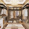 Aheaplus 2 Tiers Heavy Duty Pipe Clothing Shelves with Hanging Rod, 47-73in Space-Saving Wall Mounted Clothing Rack with Top Shelf - 4 of 4