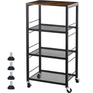NEX 4 Tier Organizer Cart on Casters with Fixed Rack Black: Metal Utility Storage for Clothing, 34.6" Height, 12 lbs - 1 of 4