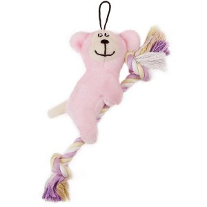 Pet Life Broom-Lick Plush and Jute Rope Squeaking Newborn Cat and Dog Toy - 1 of 1