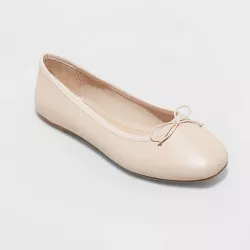 Women's Jackie Bow Striped Square Toe Ballet Flats - A New Day™