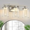 DORESshop 17 in. 3-Light Brushed Nickel LED Bathroom Vanity Light ¨C 5CCT Dimmable Fixture with Remote Crystal Glass Shades - 2 of 4