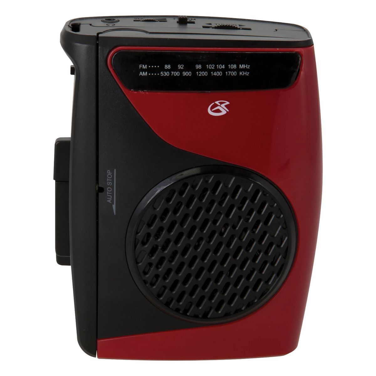 GPX® Portable Cassette Player with AM/FM Radio, Red and Black, CA337B - thumbnail 2