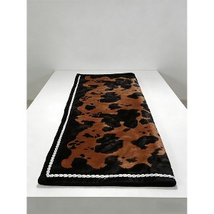 Heated Comfort Blanket with Wireless LCD Controller, Milk Velvet Border with Cow Print, Soft Cotton Lining with Quilted Edges, Warm and Cozy - 1 of 3