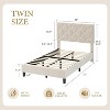 Twin Bed Frame with Upholstered Headboard, Platform Bed, Wood Slats Support, Noise Free, No Box Spring Needed, Gray, Easy Assembly - 2 of 4
