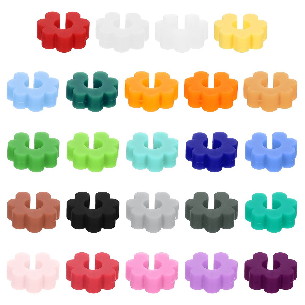 Unique Bargains Silicone Drink Markers Wine Glass Charm 24 Pcs