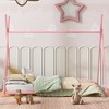 TIRAMISUBEST Metal Twin Size House Platform Bed with Triangle Structure, Modern Platform Bed Frame with Metal Slats Support - 3 of 4