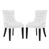 Set of 2 Regent Dining Side Chair Vinyl White - Modway: Tufted, Nailhead Trim, Padded, Wood Legs - 2 of 4