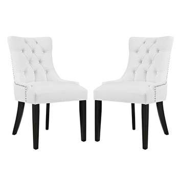 Set of 2 Regent Dining Side Chair Vinyl White - Modway