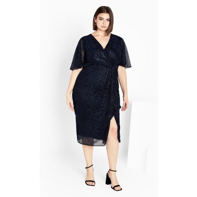 Avenue Women's Plus Size Julia Plisse Dress