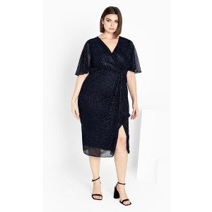 Avenue Women's Plus Size Julia Plisse Dress - 1 of 4