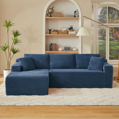 Dolonm 103" L-shaped Modular Cloud Sofa,Compressed Boneless with Deep Seats,No Assembly, for Living Rooms Bedrooms
