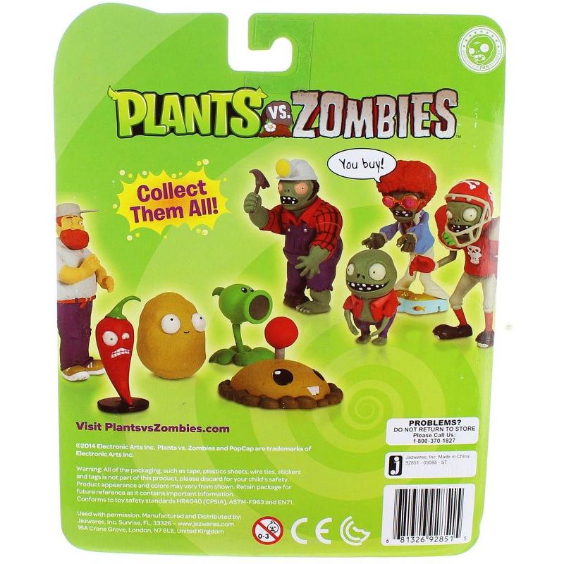 The Zoofy Group LLC Plants Vs Zombies 3" Figure 2-Pack: Tomb Raiser Zombie & Bloomerang, 3 of 4