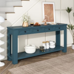 Console Table with 4 Drawers and Bottom Shelf, Living Room, Entryway - 1 of 4