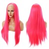Unique Bargains Women's Long Straight Lace Front Wigs with Adjustable Wig Cap 24" 1 Pc - 3 of 4