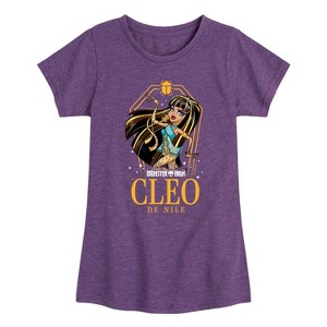 Girls' - Monster High - Cleo De Nile Coffin and Scarab Fitted Short Sleeve Graphic T-Shirt - 1 of 4