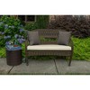 Casual Cushion Solid Sunbrella Fabric 1-Piece Indoor/Outdoor Wicker Bench Cushion, 43.5"W x 19.5"L - 2 of 4