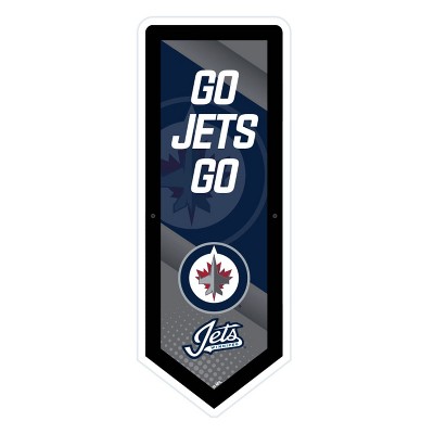 Evergreen Ultra-Thin Glazelight LED Wall Decor, Pennant, Winnipeg Jets- 9 x 23 Inches Made In USA