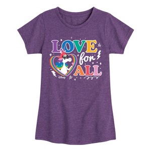 Girls' Disney Inside Out Fitted Short Sleeve Graphic T-Shirt - Heather Purple - 3T - 1 of 4