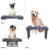 Elevated Dog Bowls Stand - Adjusts to 3 Heights for Small, Medium, and Large Pets - Stainless-Steel Dog Bowls Hold 34oz Each by PETMAKER (Gray) - 4 of 4