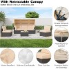 Garvee Outdoor Daybed with Canopy,6 Pieces Patio Furniture Sets Adjustable Backrest PE Gradient Wicker Sectional Furniture Set - 3 of 4