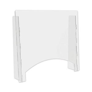 deflecto Counter Top Barrier with Pass Thru, 27" x 6" x 23.75", Acrylic, Clear, 2/Carton - 1 of 2