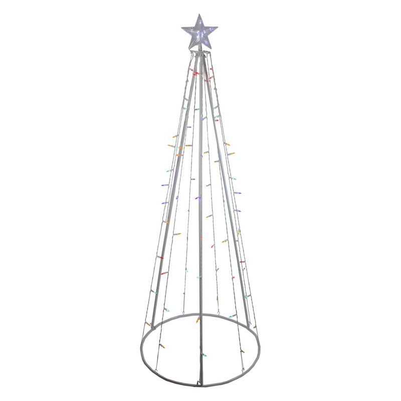 Northlight 6' Multi-Color LED Lighted Cone Tree Outdoor Christmas Decoration, 2 of 5