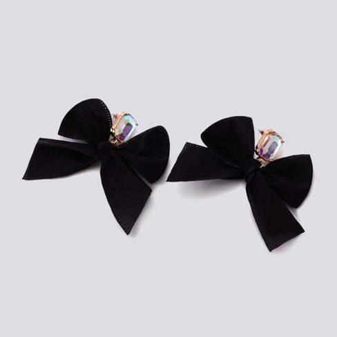 Crystal Bow Drop Earring - Wild Fable™ Black/gold : Target