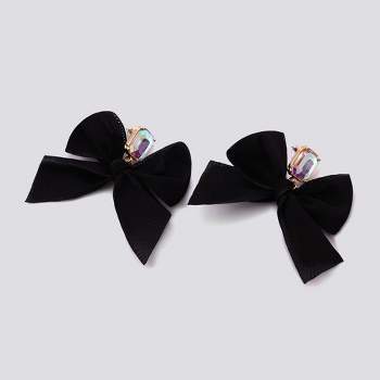 Crystal Bow Drop Earring - Wild Fable™ Black/Gold