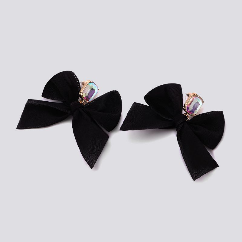 Crystal Bow Drop Earring - Wild Fable™ Black/Gold, 1 of 3