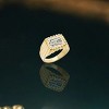 Slickblue Gold and Rhodium Brass Ring with Clear Crystal Stone, Men's Two-Tone Fashion Jewelry, Size 11-13 - 2 of 3