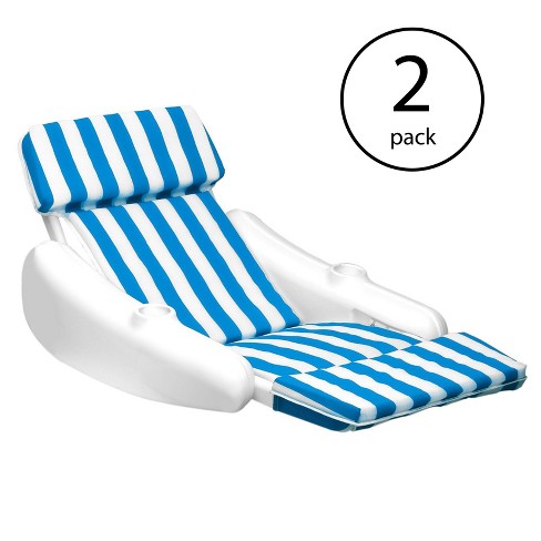 Swimline Sunchaser Swimming Pool Padded Floating Luxury Chair Lounger 2 Pack