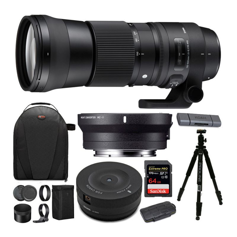 Sigma 150-600mm f/5-6.3 DG OS HSM Contemporary Lens and MC-11 Mount for Canon EF, 1 of 4