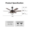 Siljoy 60-in Indoor Matte Black Layered Caged Ceiling Fan with Light Kit Reversible Blades and Remote Included (6 Big Blades and Dual Colors) - 2 of 4