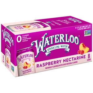 Waterloo Raspberry Nectarine Sparkling Water - 8pk/12 fl oz Cans - 1 of 4