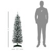 NicBex 5ft Snow Flocked Artificial Pencil Christmas Tree with 294 Branches Tips and Plastic Stand for Decoration, White - 2 of 4