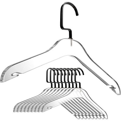 Hastings Home Metal Clothing Hanger (Black) - Set of 10, Space