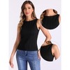 INSPIRE CHIC Women's Textured Knit Sleeveless Boat Neck Fitted Basic Tank Top - image 2 of 4