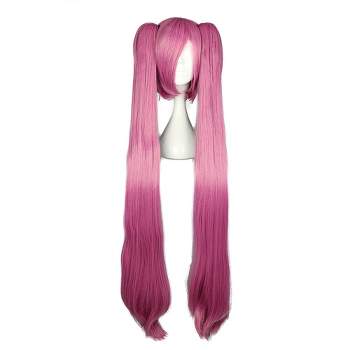Unique Bargains Women's Wigs 43" Pink Gradient with Wig Cap