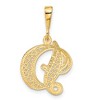 Black Bow Jewelry 14k Yellow Gold, Maci Collection, LG Filigree Script Initial D Pendant - 3 of 4