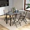 Tangkula Folding Bar Stools Set of 6 Patio Sling Chairs w/ Backrest Humanized Footrest - 2 of 4