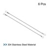 Unique Bargains Stainless Steel Lanyard Cable Eyelets Ended Security Wire Rope Silver 6 Pcs - 3 of 4
