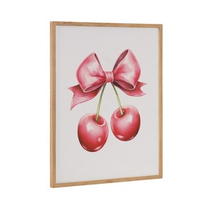 Kate & Laurel All Things Decor 16"x20" Gallery Coquette Preppy Girly Red Pink Bow Cherries Print by The Creative Bunch Studio Natural - 1 of 4