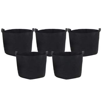 3 Gallon Grow Bags 5-Pack Black Thickened Nonwoven Fabric Pots with  Handles, Multi-Purpose Rings