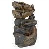 Alpine Corporation 24" Cascading Rock Fountain: Polyresin, LED-Lit, Outdoor Decor, Electric-powered - 2 of 4