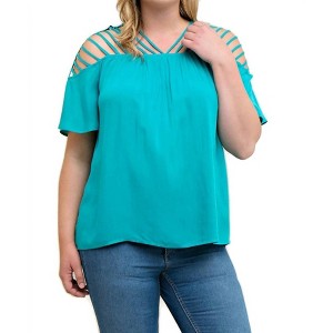 Women's Bohemian Strappy Top - Plus - entro - 1 of 4